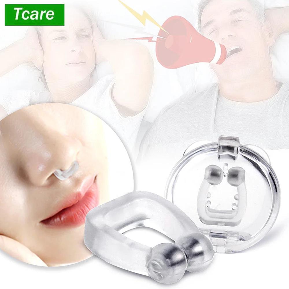 Tcare 2/4 PCs ڱ Anti Snoring ġ Ǹ Anti Snore Stopper  Ŭ Sleeping Aid Apnea Guard Night DeviceCase